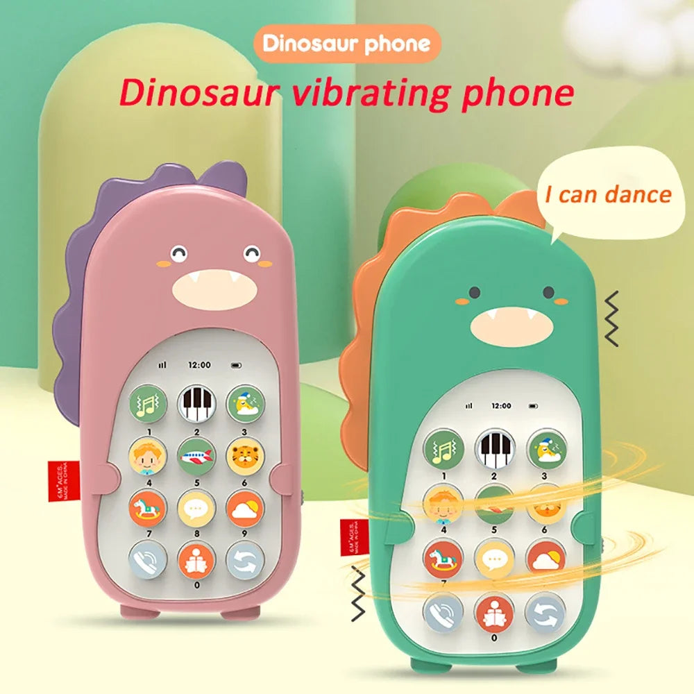 Teléfono Musical de Juguete con Dinosaurio para Bebés Unisex 3-6 Años