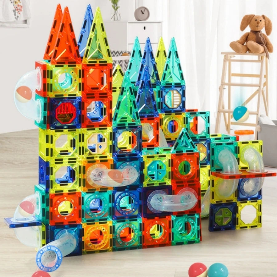 Juego de Bloques de Construcción Magnéticos de Tubería para Niños 73 Piezas