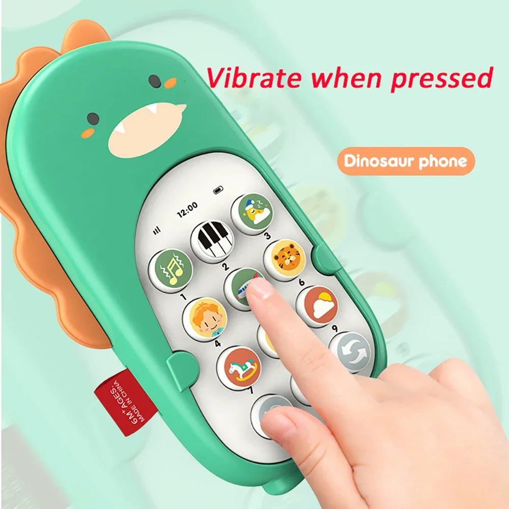 Teléfono Musical de Juguete con Dinosaurio para Bebés Unisex 3-6 Años