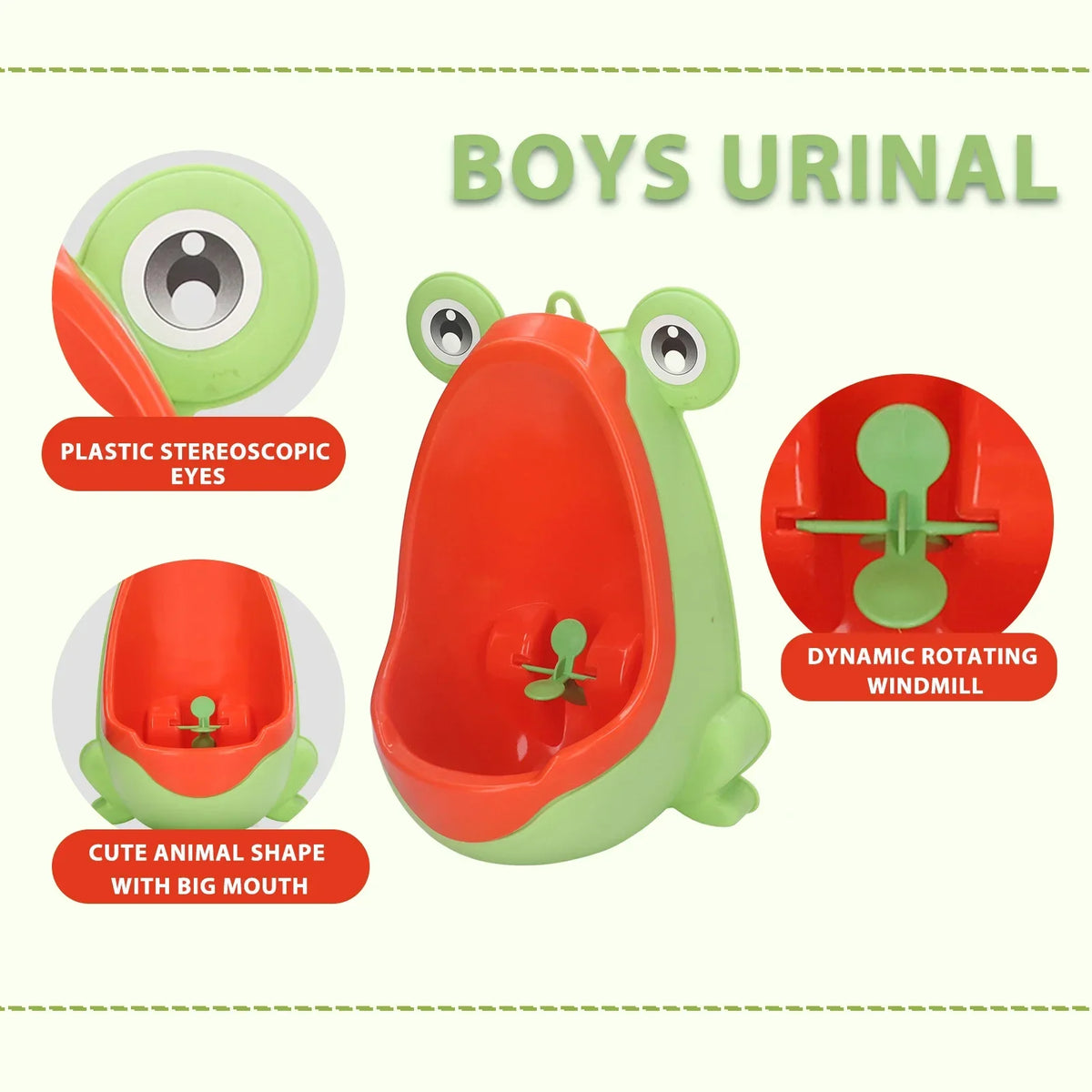 Urinario Infantil de Pared con Forma de Rana para Niños