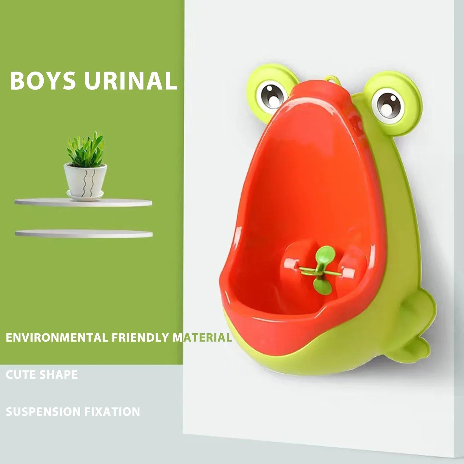 Urinario Infantil de Pared con Forma de Rana para Niños