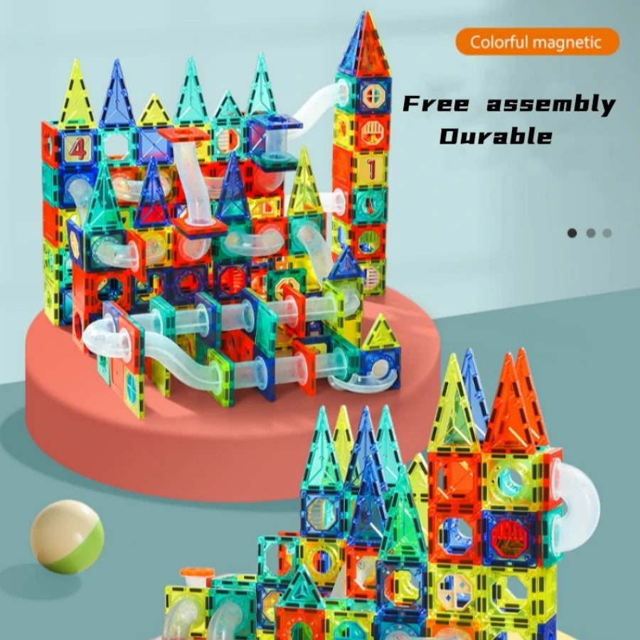 Juego de Bloques de Construcción Magnéticos de Tubería para Niños 73 Piezas